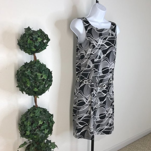 Y2K Vintage Limited Too Sleeveless Dress | Black/White | Medium - Picture 4 of 11